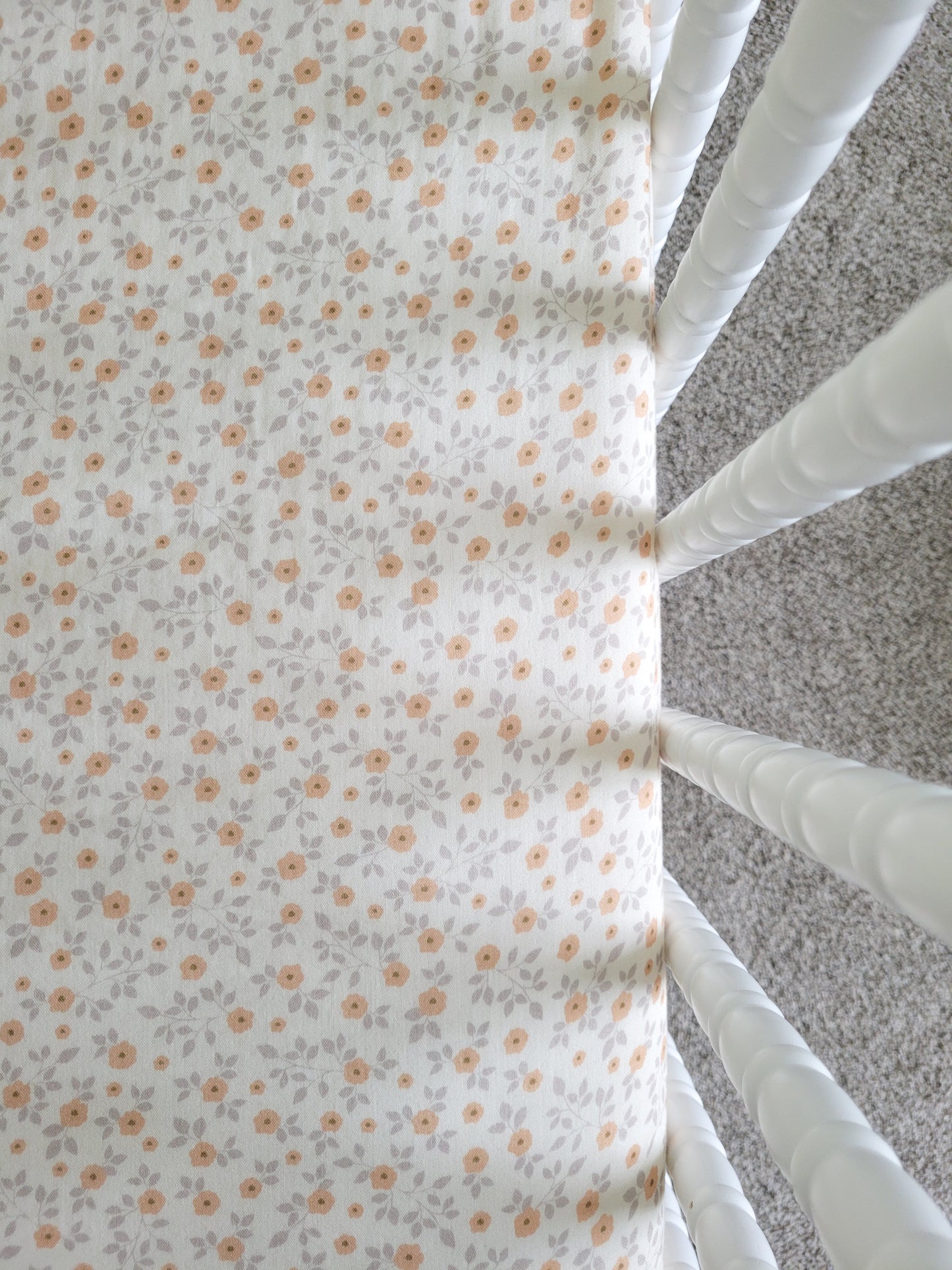 Georgia Peach Floral Sheet + Changing Pad Cover SET