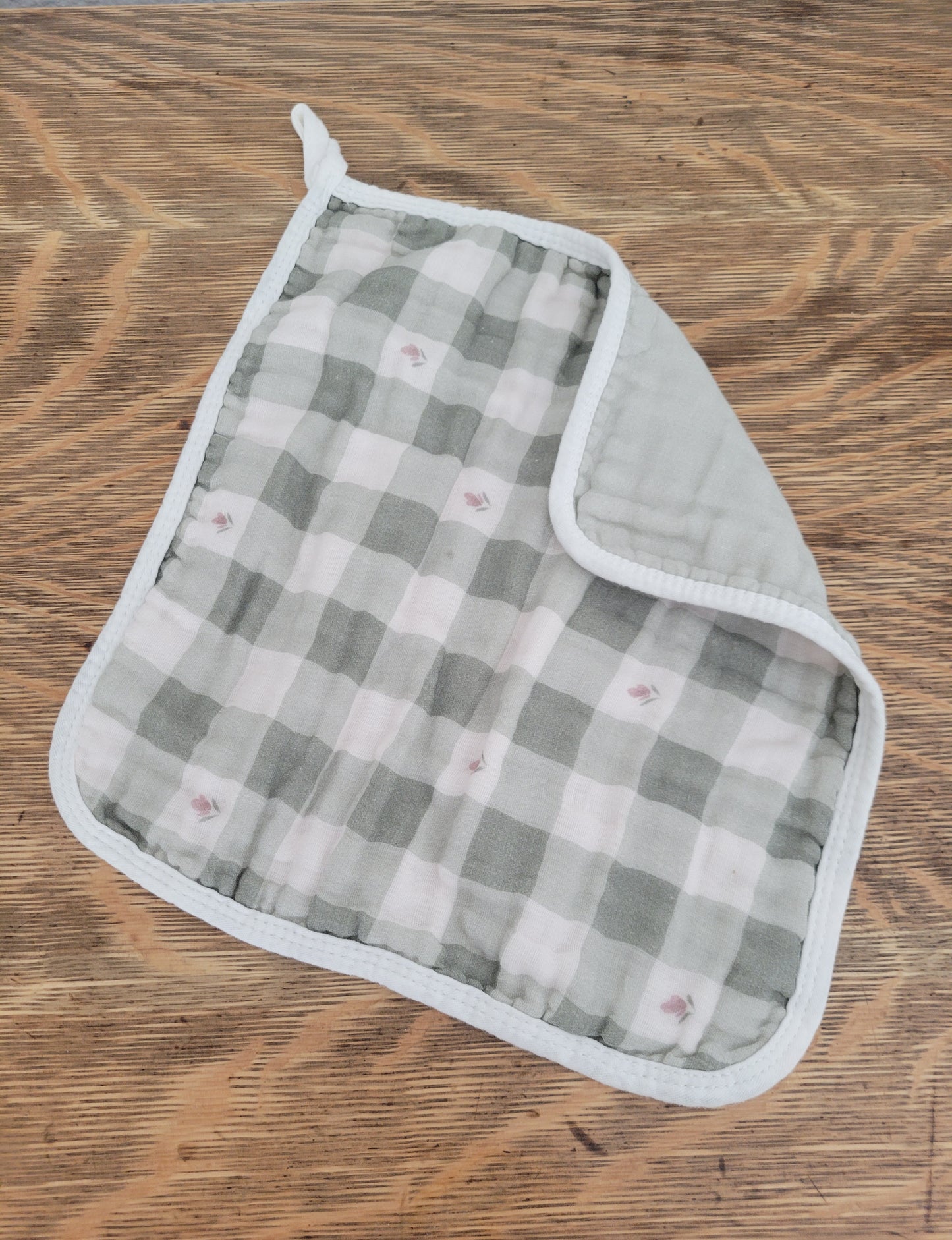 Multi-use Cloths- Luella Gingham Floral- Evergreen