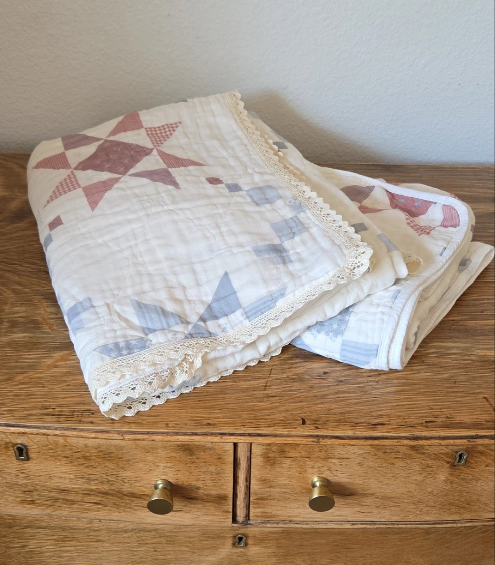 Big Kid Blanket 6 Layer Gauze QUILTED- Americana Quilt