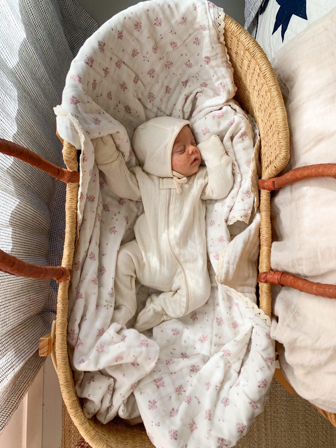 Evie Floral 6 Layer Gauze Blanket