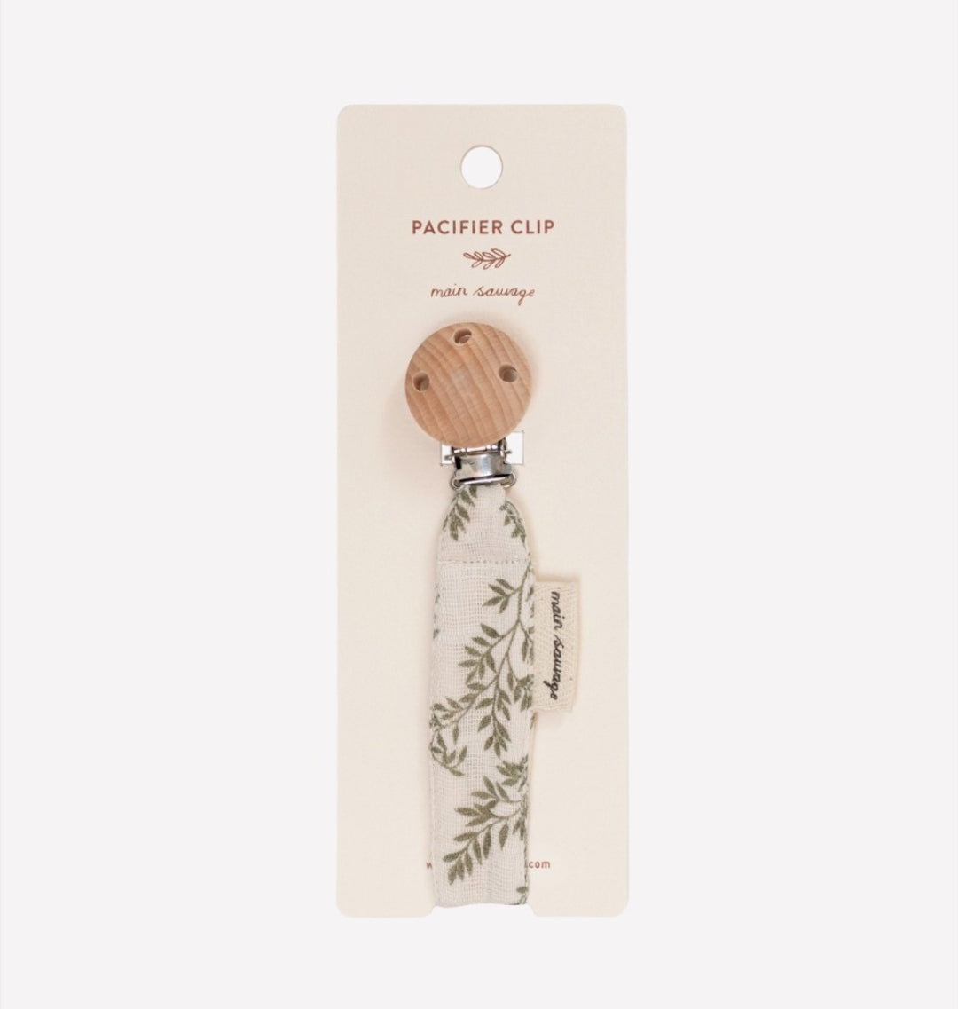 Pacifier Clip- Bay Leaves