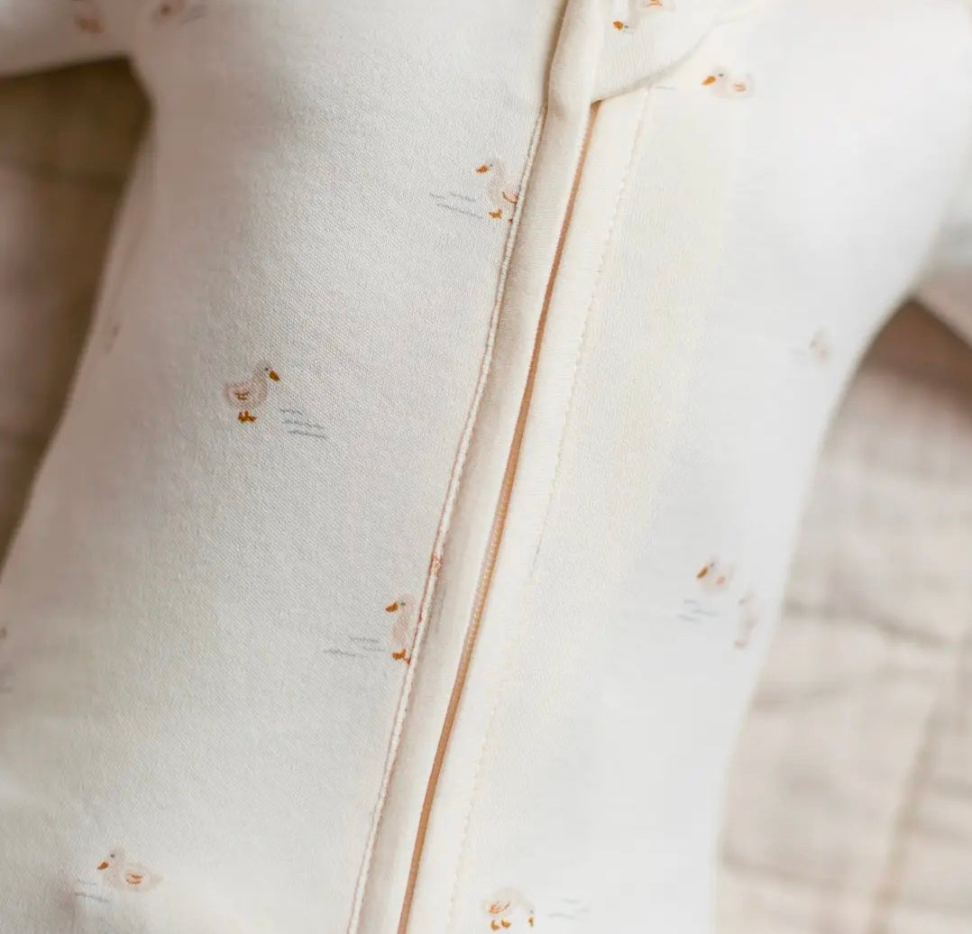 Peyton Zipper Sleeper- Ducks + Oat