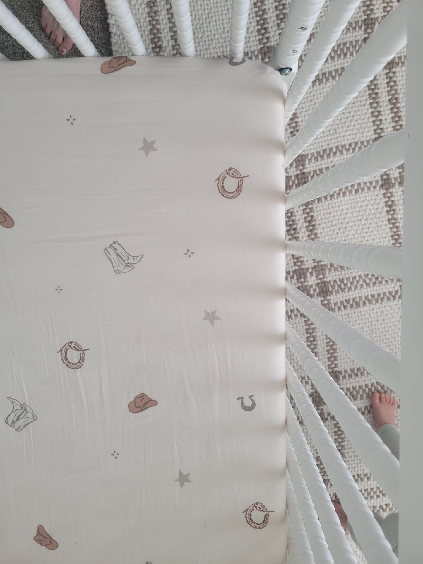 Vintage Country- Cowboy Muslin Crib Sheet