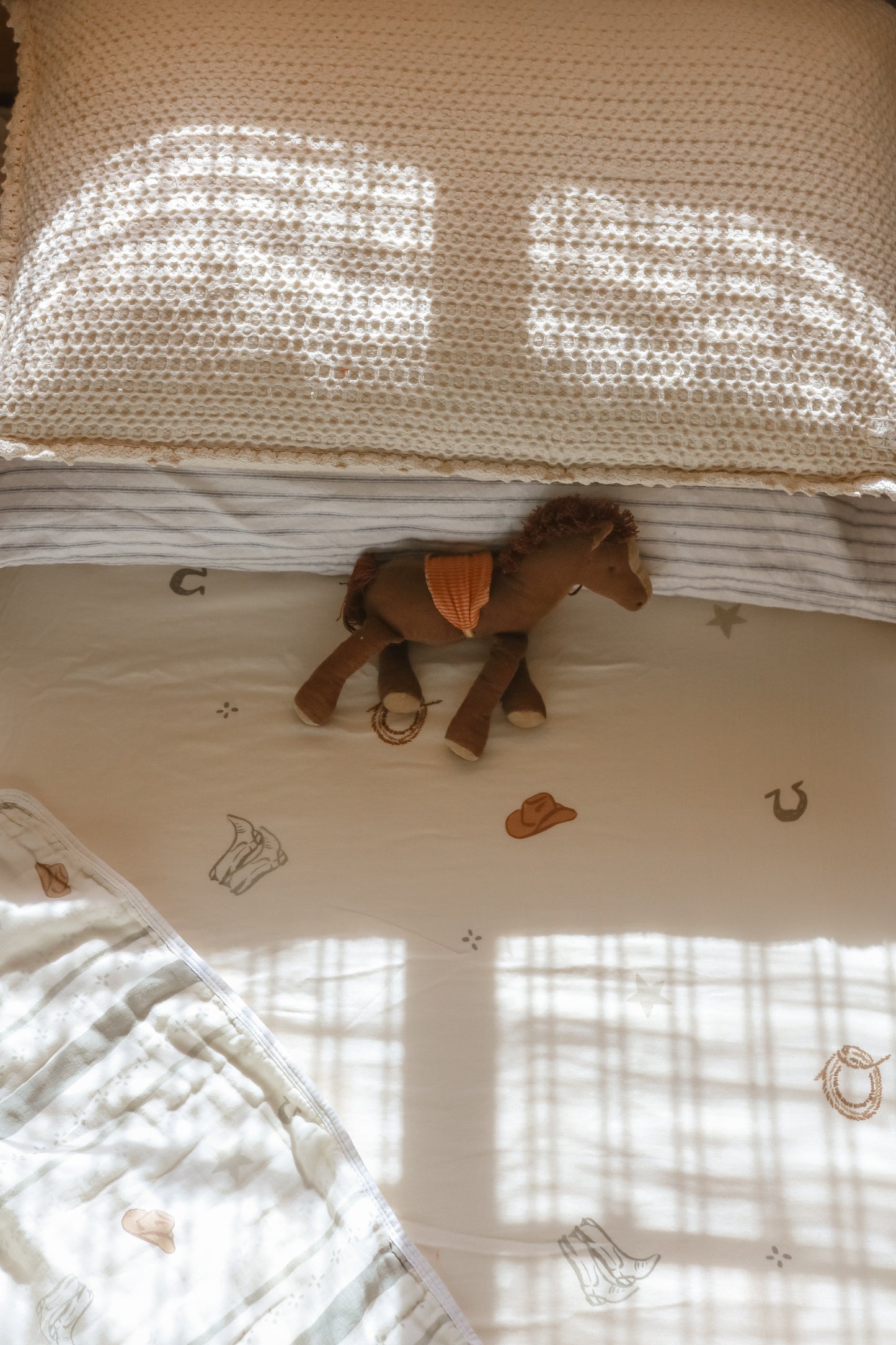 Vintage Country- Cowboy Muslin Crib Sheet