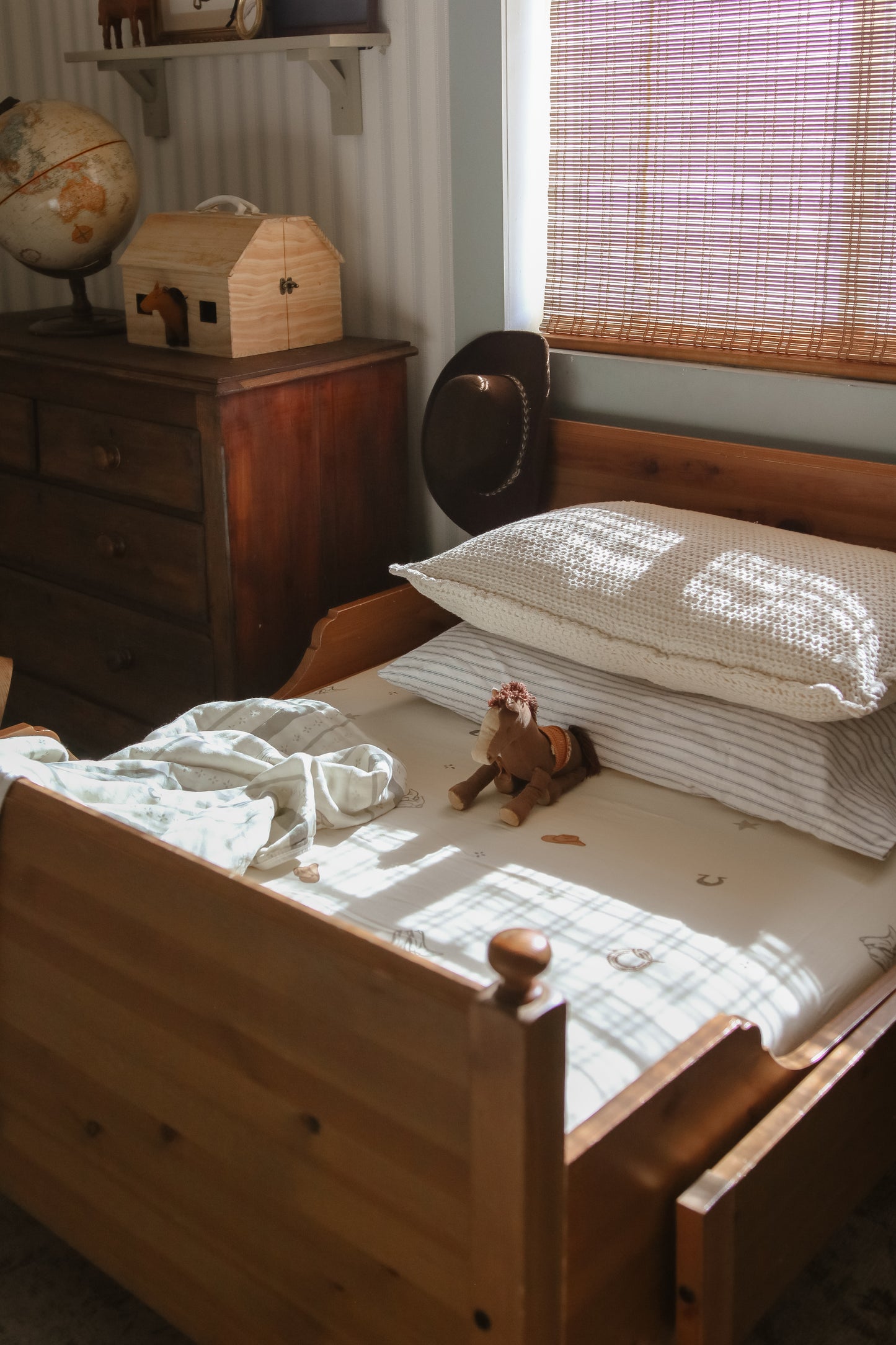 Vintage Country- Cowboy Muslin Crib Sheet