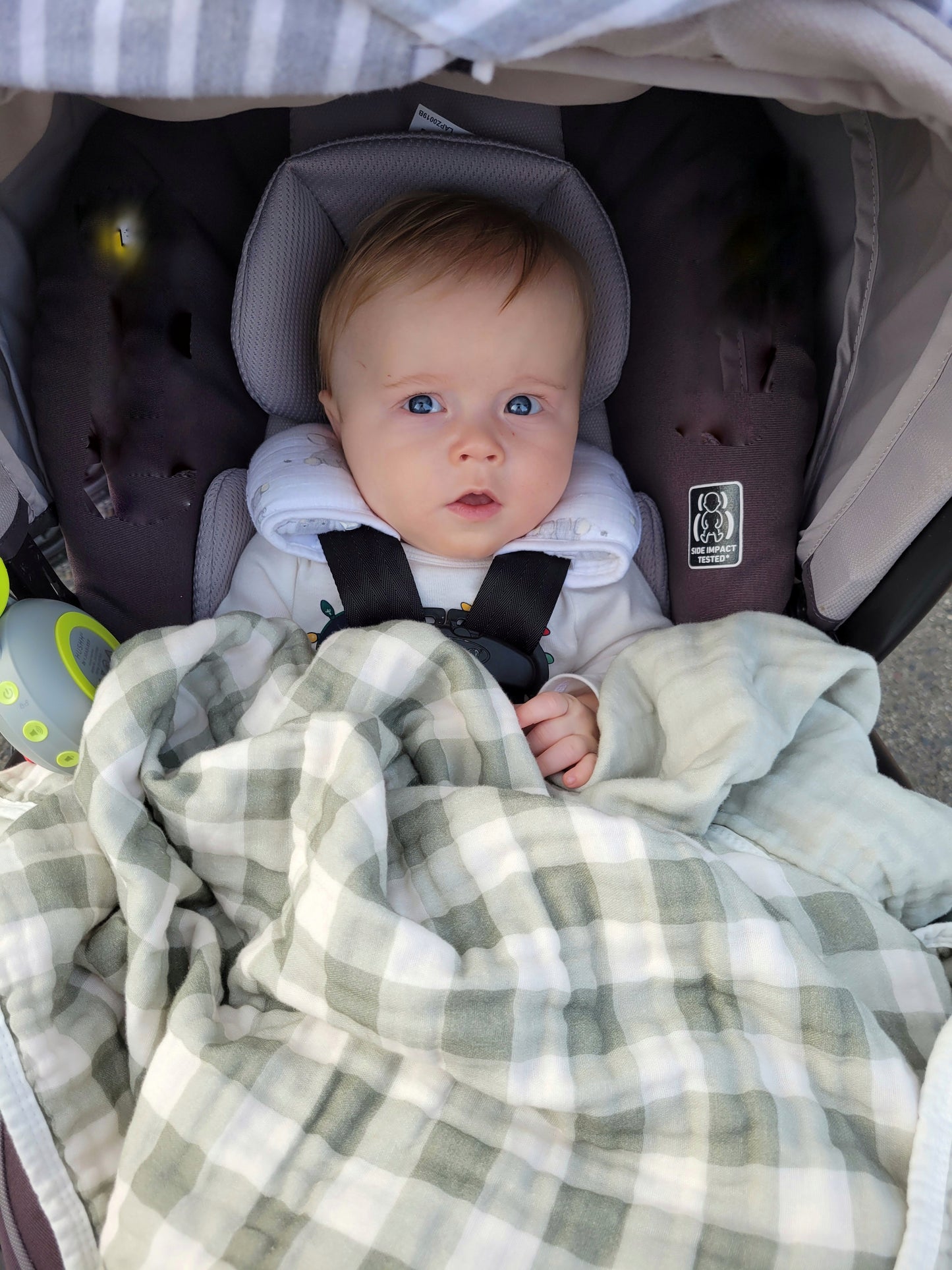 Evergreen Gingham 6 Layer Gauze Blanket