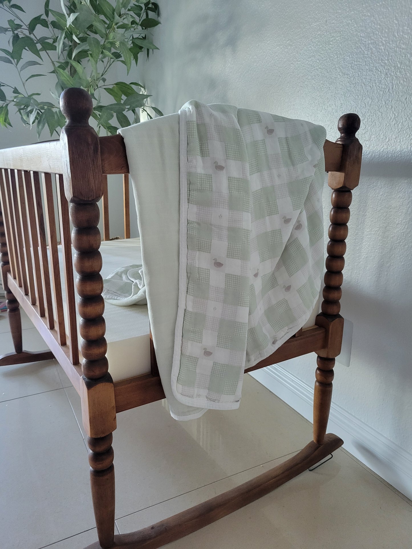Little Mallard Duck QUILTED 6 Layer Gauze Blanket