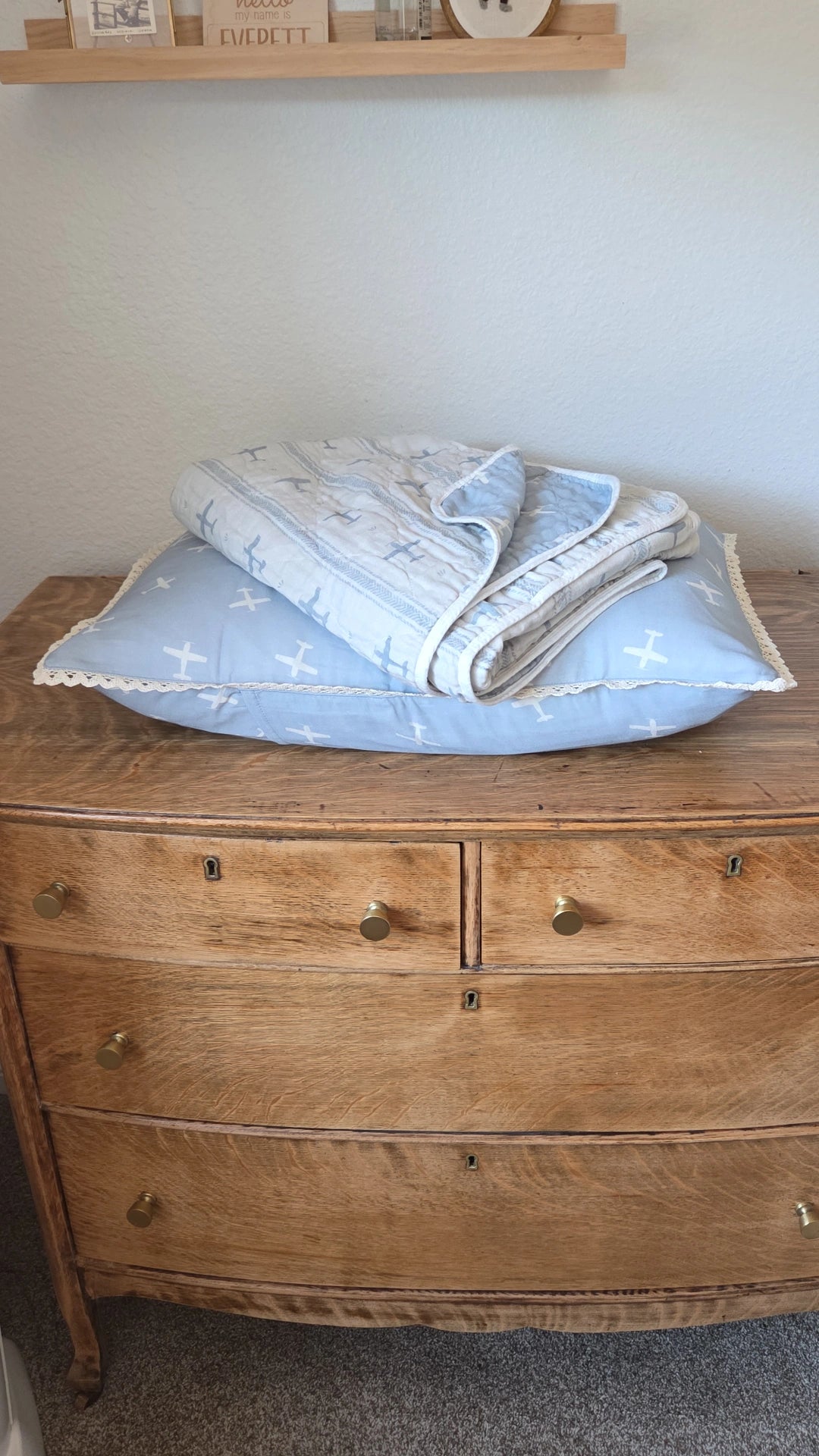 Big Kid Blanket 6 Layer Gauze QUILTED- Vintage Airplanes