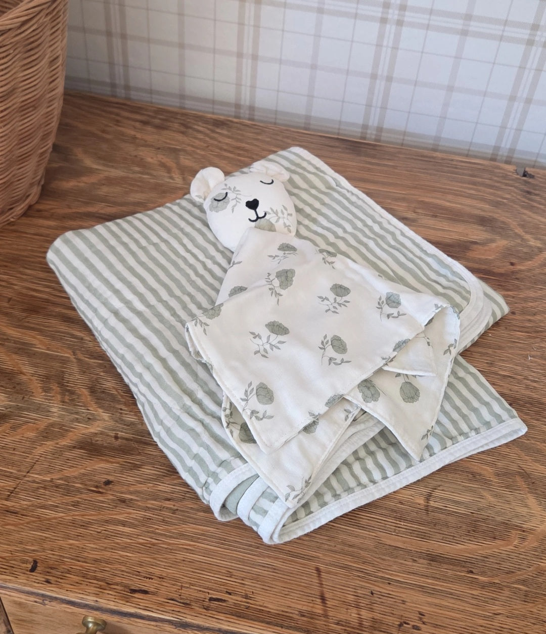 Elle Green Floral Bear Lovey