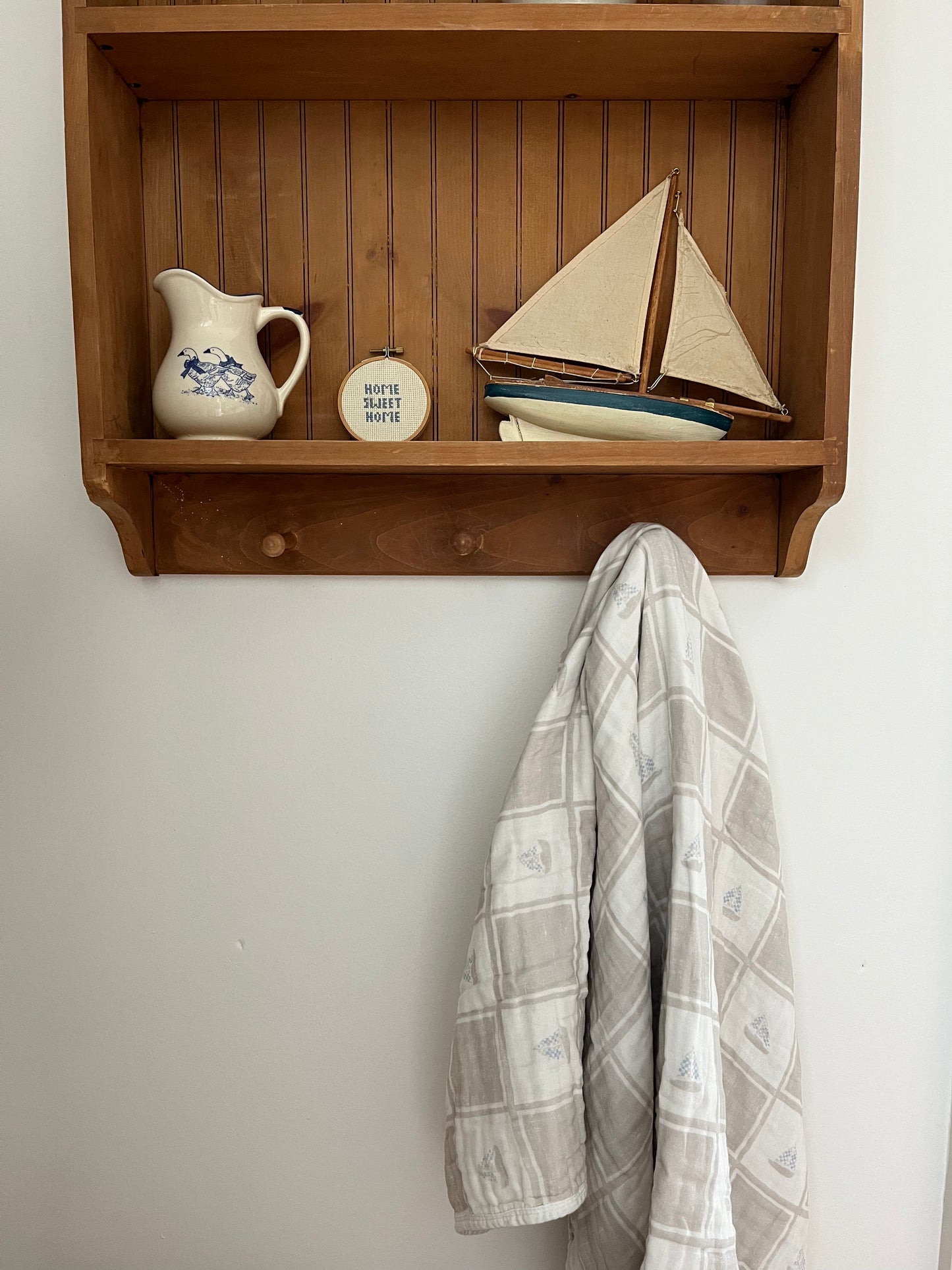 Quilted Sailboats QUILTED 6 Layer Gauze Blanket