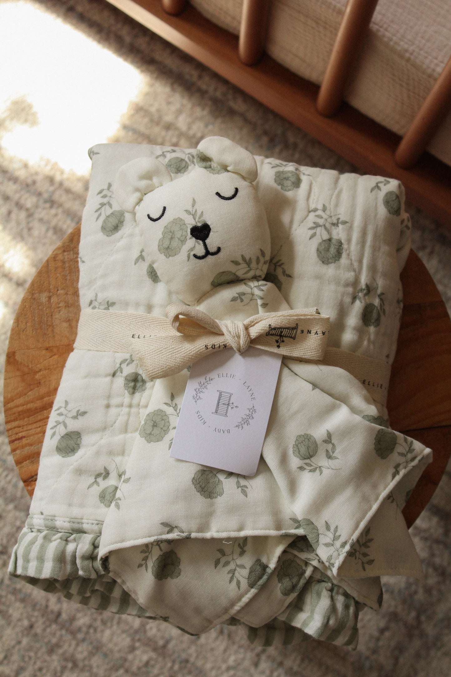 Elle Green Floral Bear Lovey