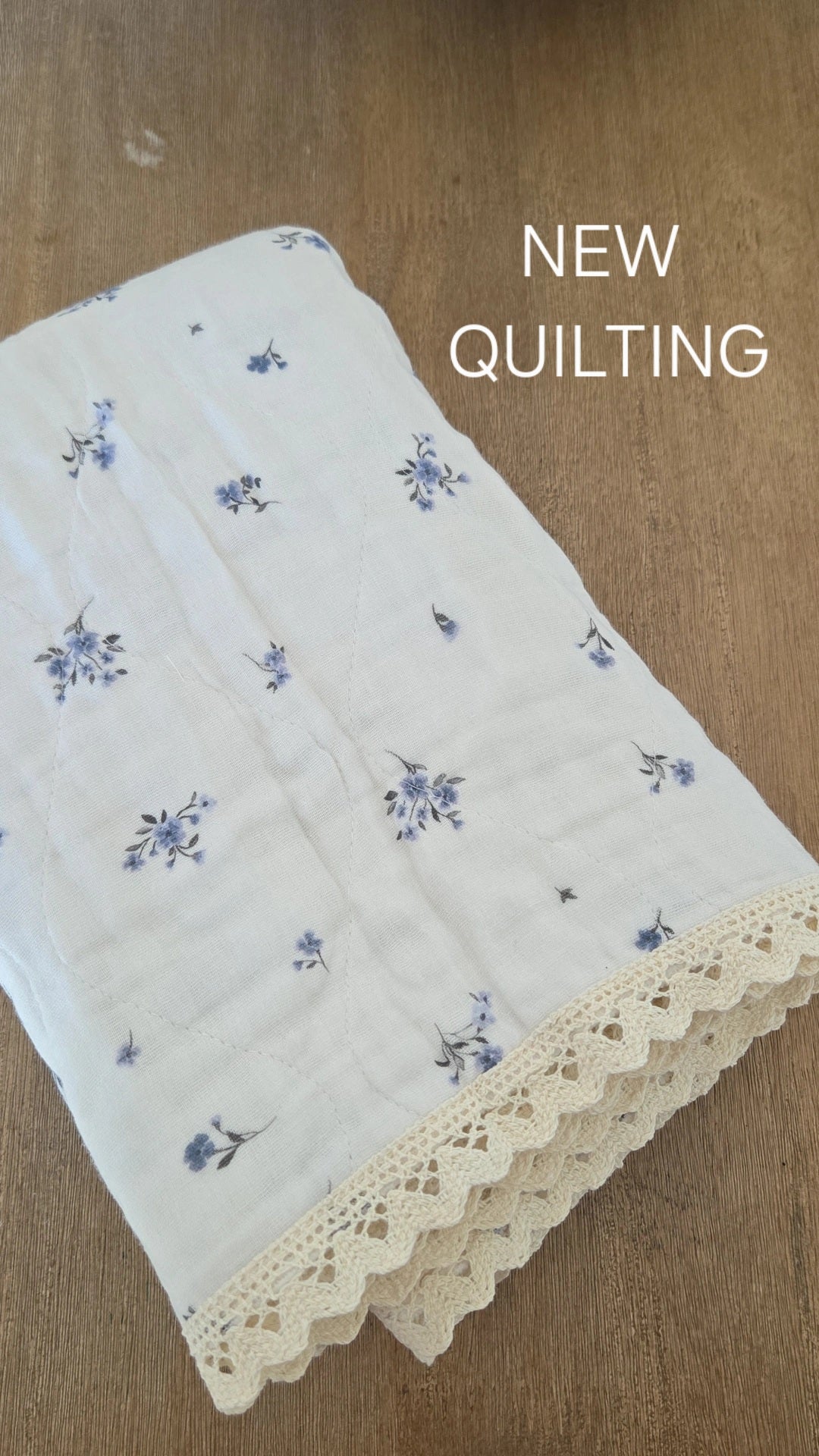 Lottie Vintage Floral QUILTED 6 Layer Gauze Blanket