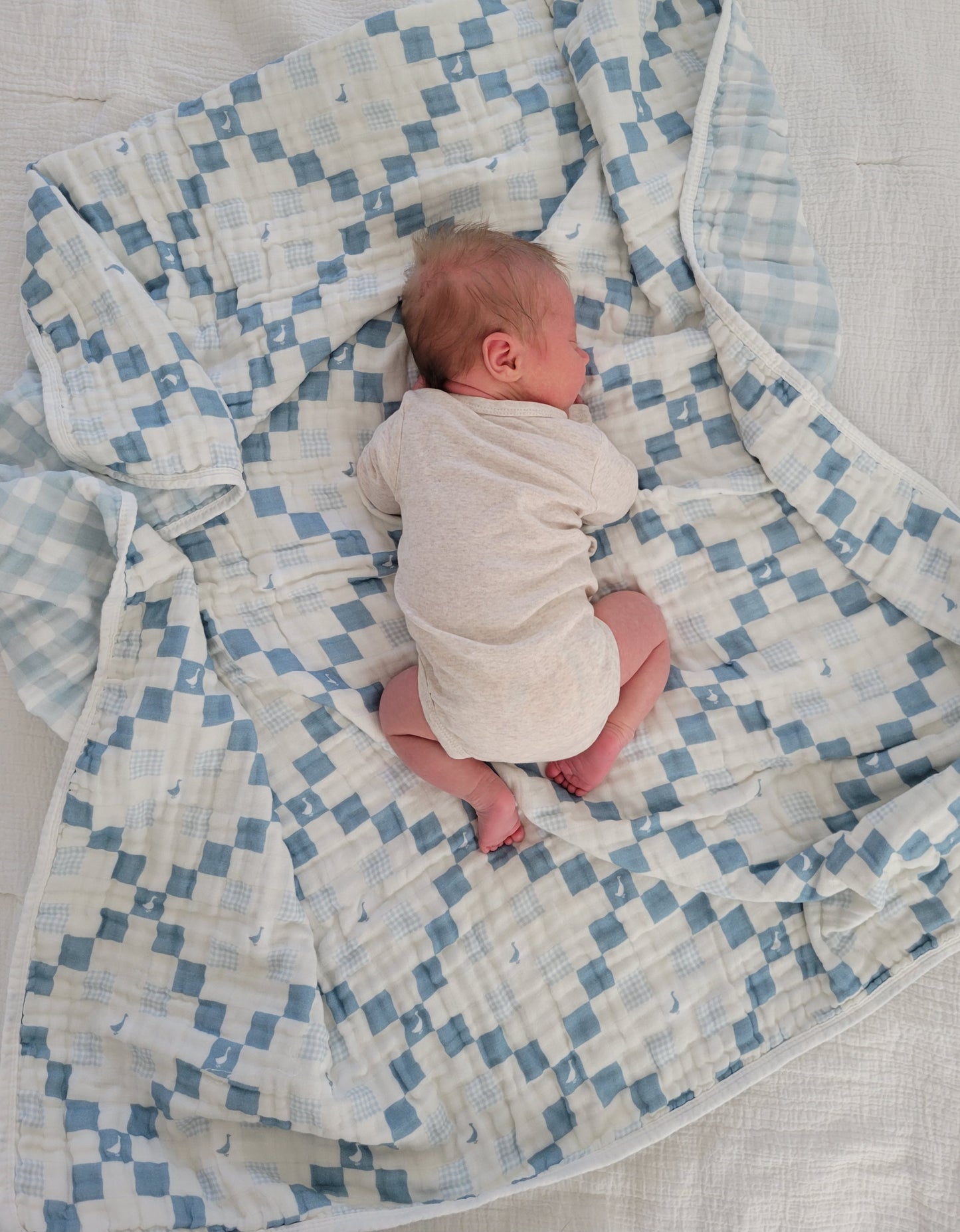 Grandma's Goose QUILTED 6 Layer Gauze Blanket