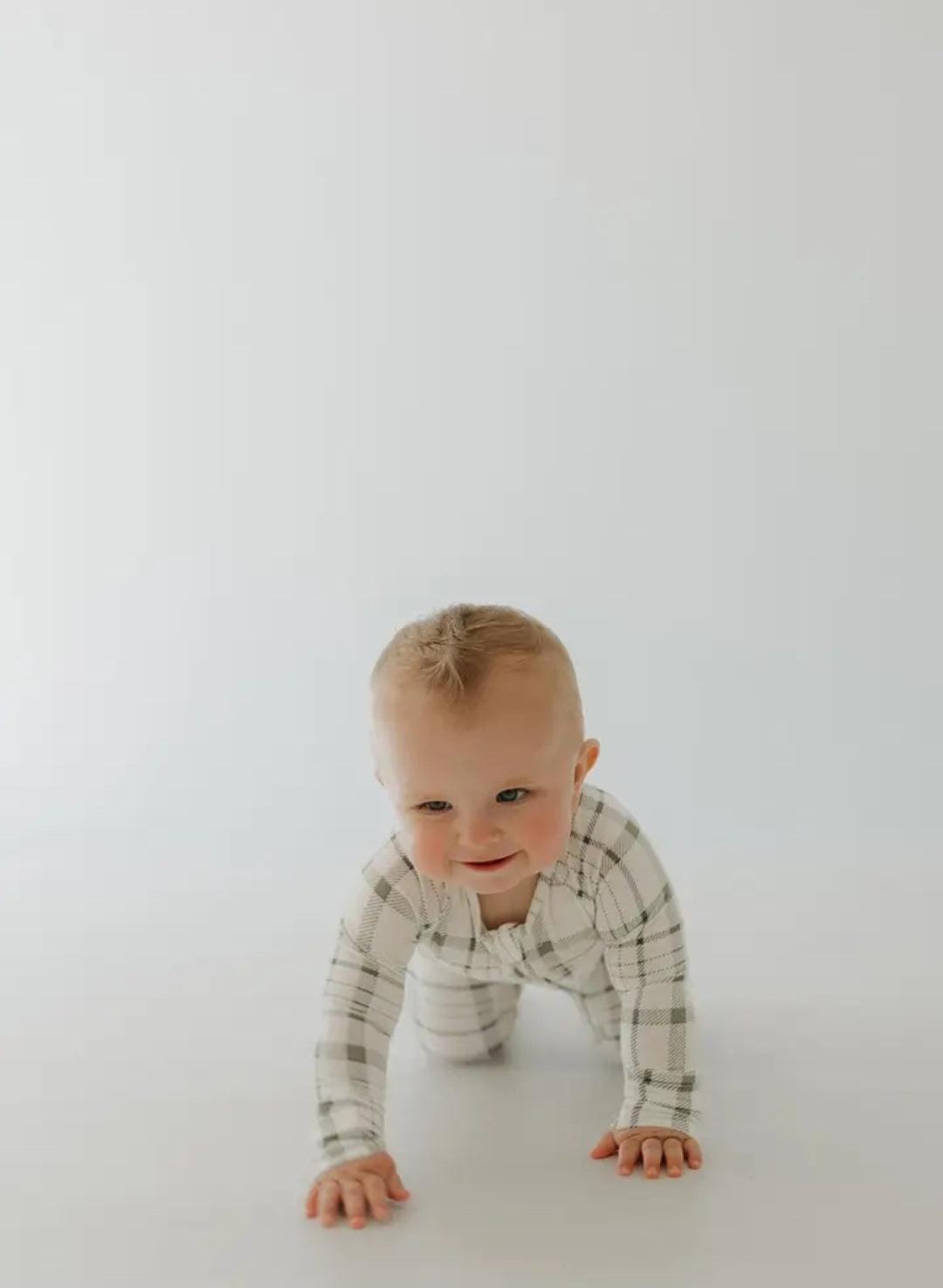 Forever French Bamboo Zip Pajamas- Picnic Plaid