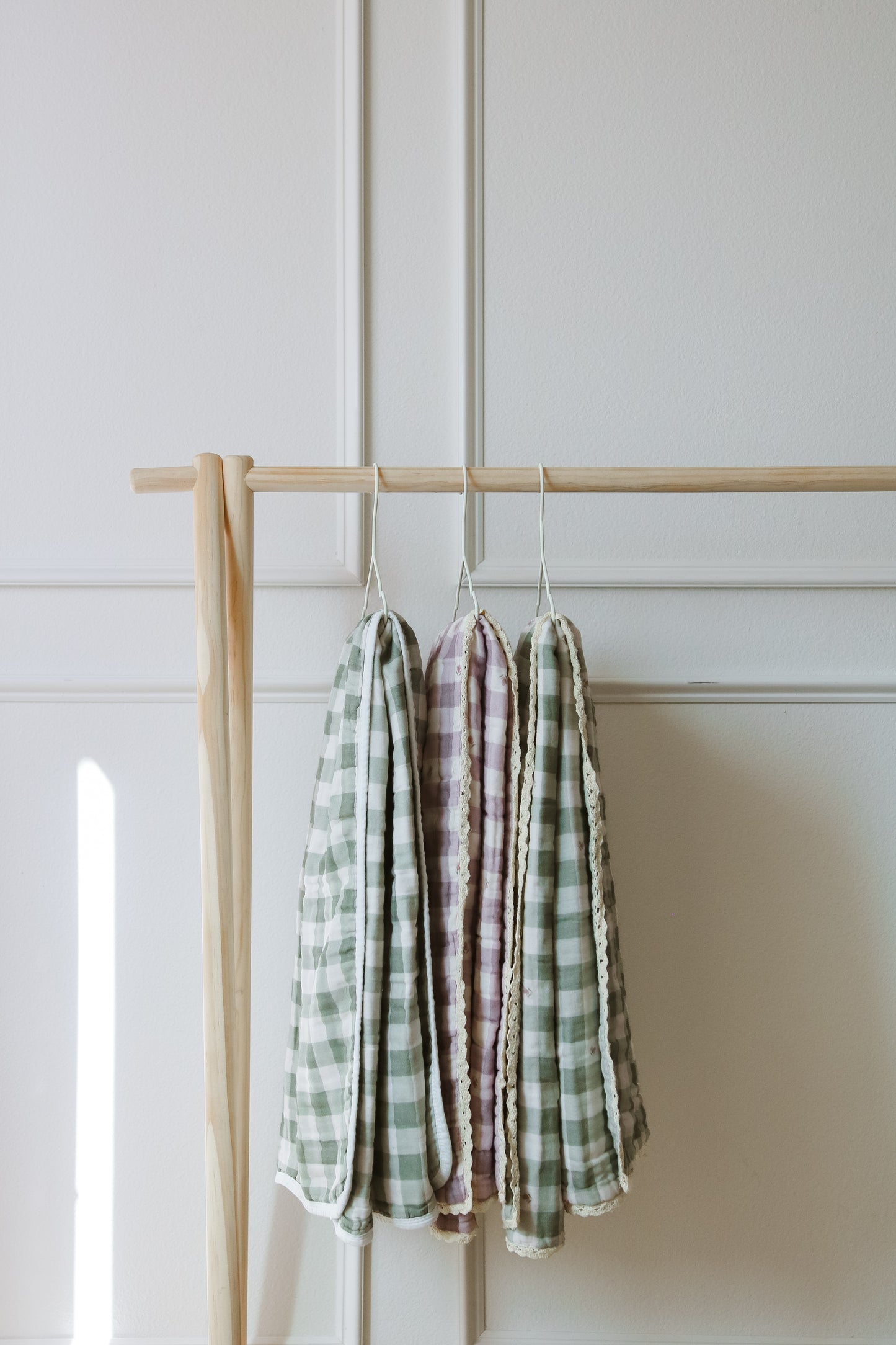 Evergreen Gingham 6 Layer Gauze Blanket