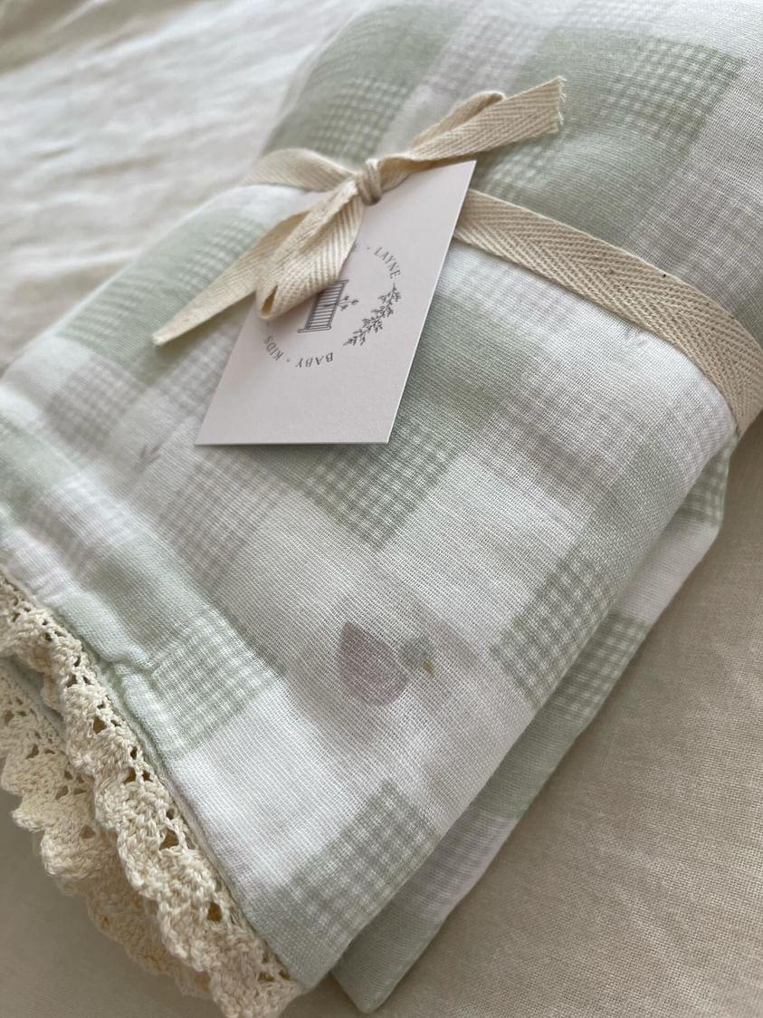 Little Mallard Duck QUILTED 6 Layer Gauze Blanket