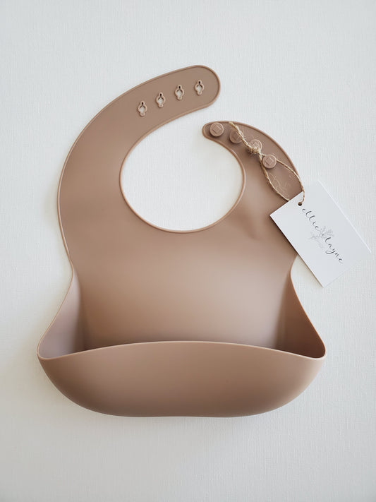 Silicone Bib- Taupe