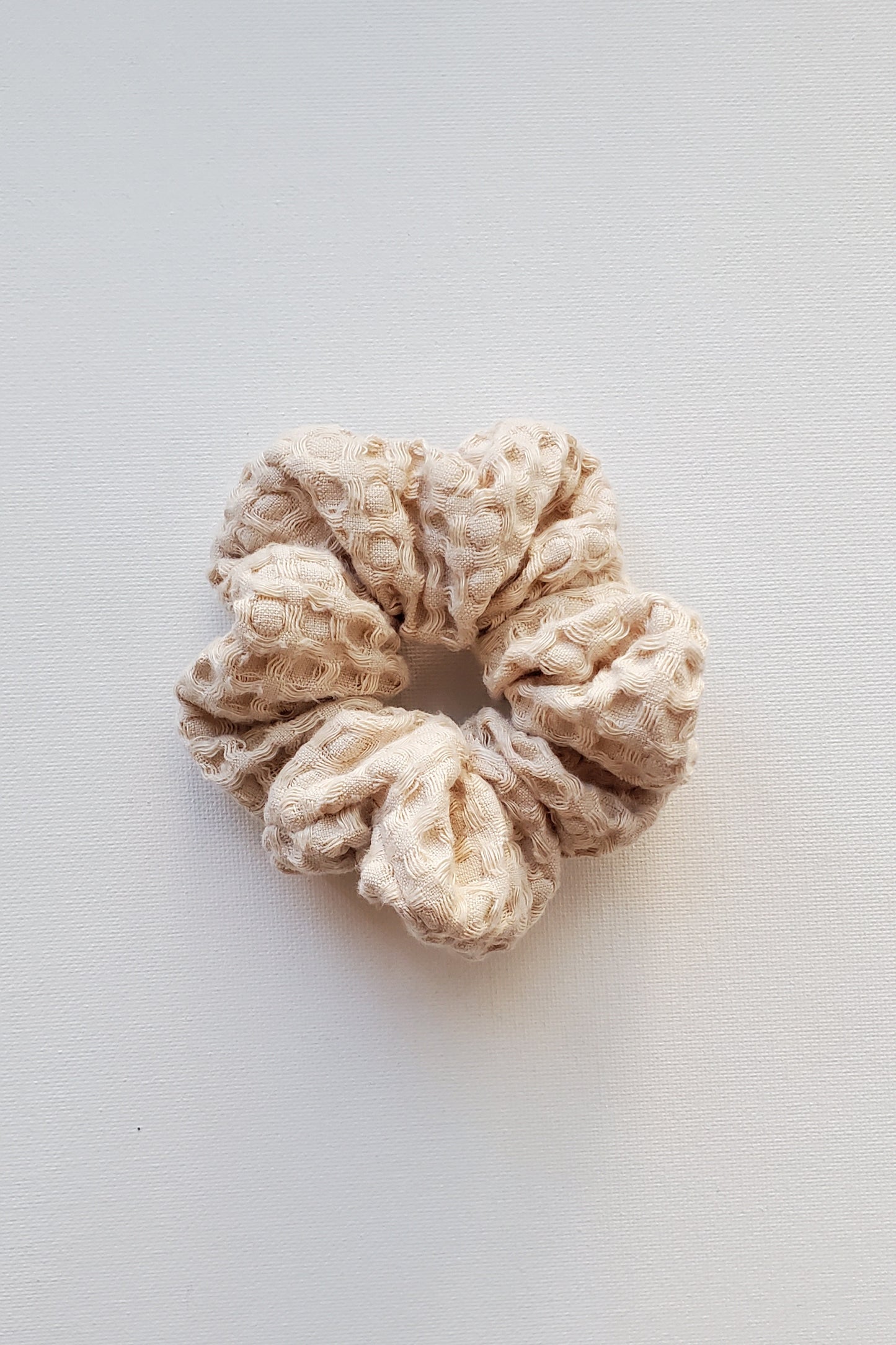 Oversized Scrunchie- Warm Ivory Waffle