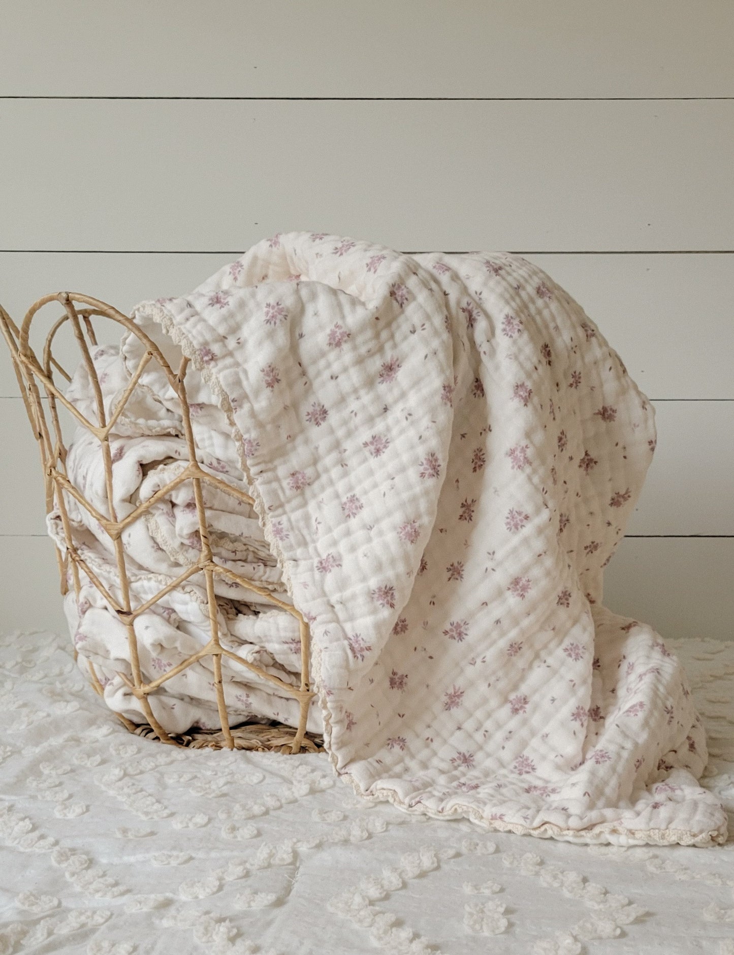 Evie Floral 6 Layer Gauze Blanket