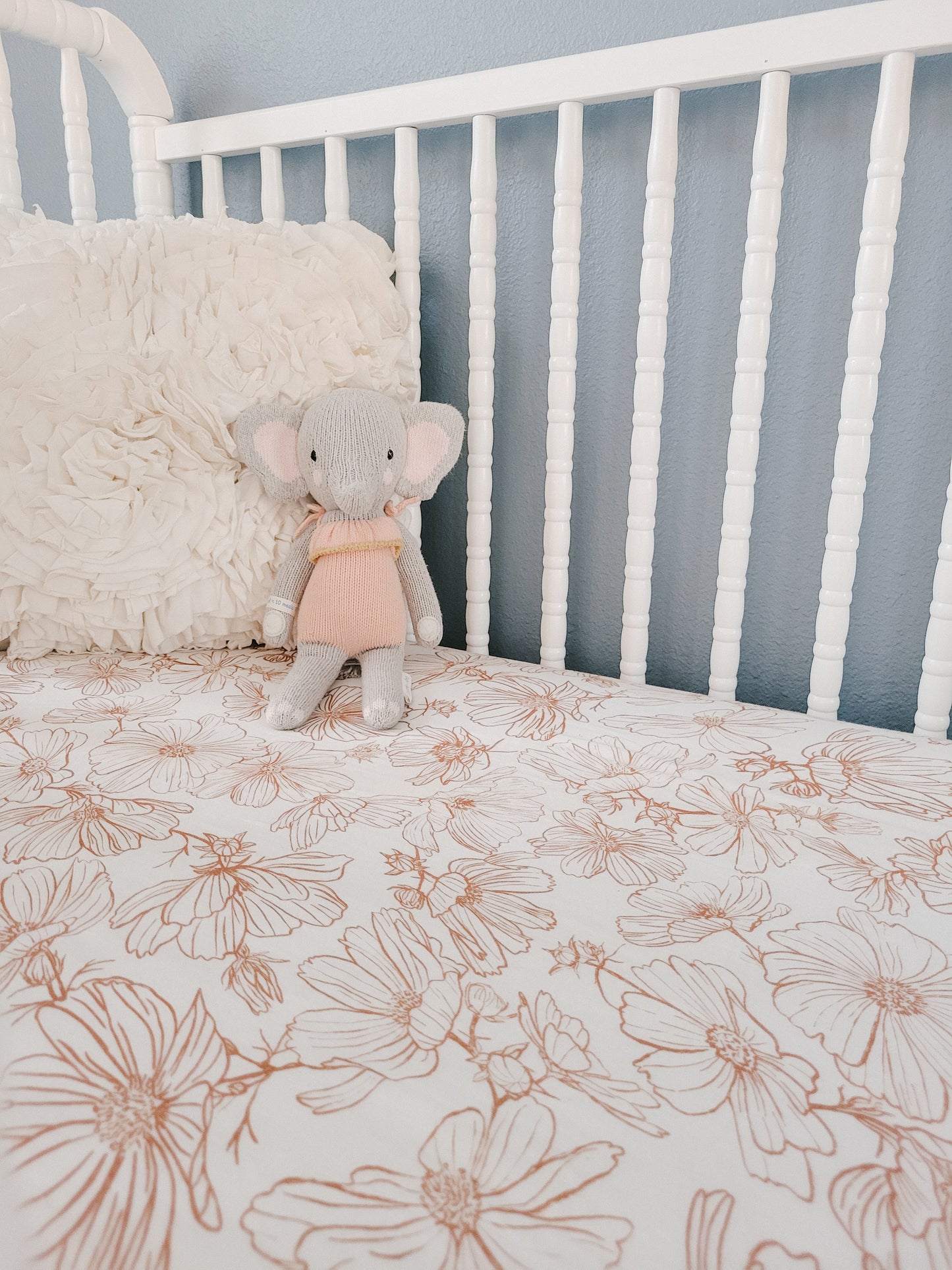 Copper Floral Crib Sheet