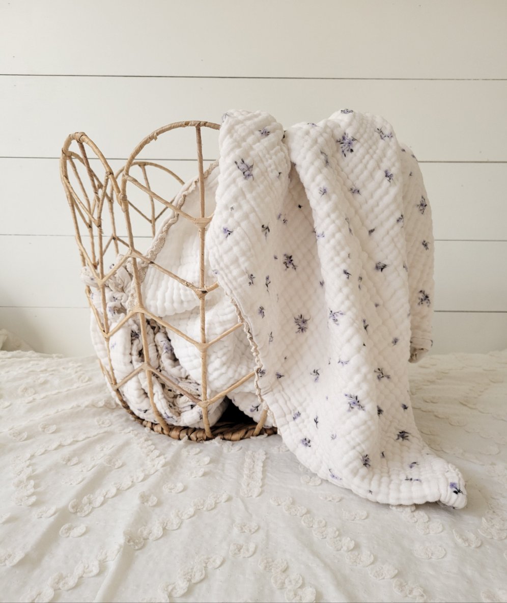 Lottie Vintage Floral 6 Layer Gauze Blanket
