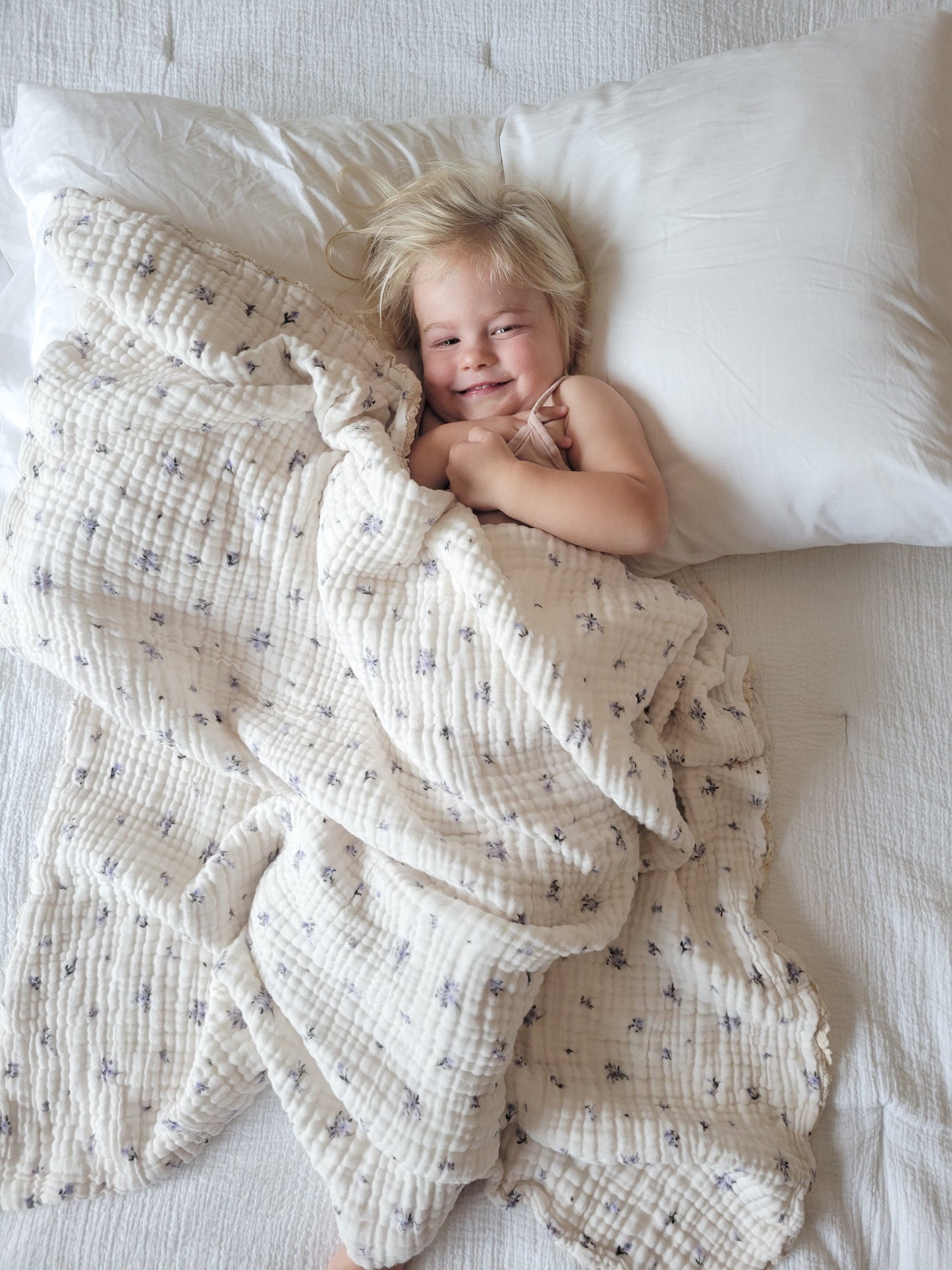 Lottie Vintage Floral 6 Layer Gauze Blanket