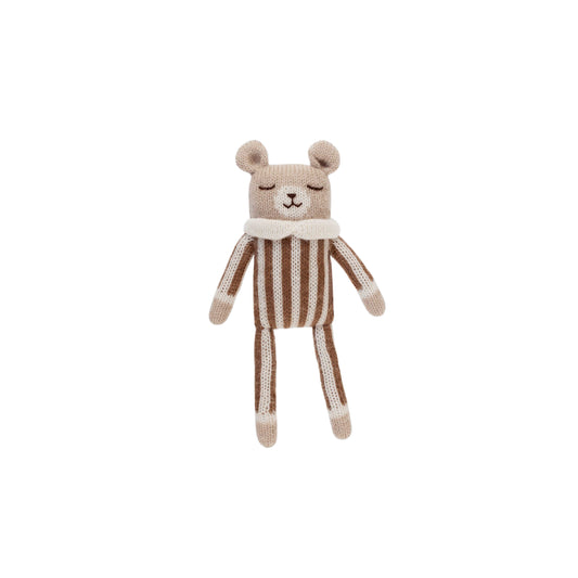 Teddy Knit Toy- Ochre Striped Jumpsuit