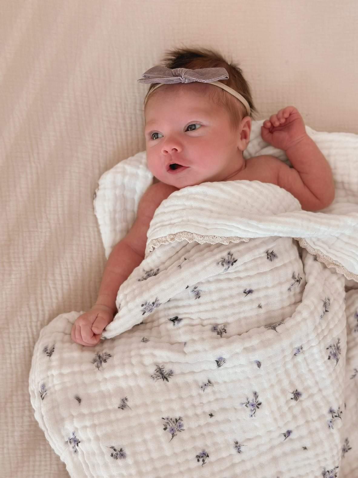 Lottie Vintage Floral 6 Layer Gauze Blanket