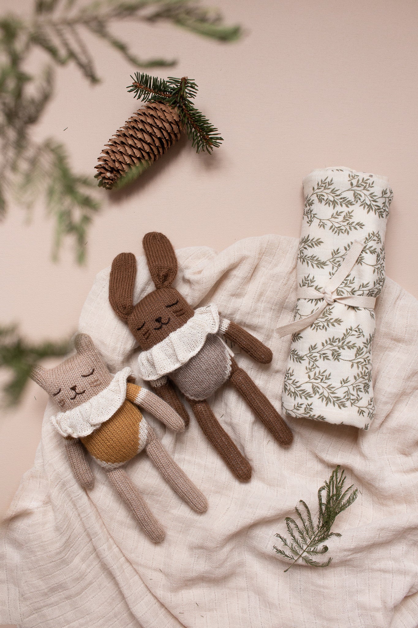 Bunny Knit Toy- Oat Bodysuit