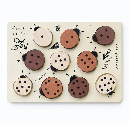 Wooden Tray Puzzle- Count to 10 Ladybugs
