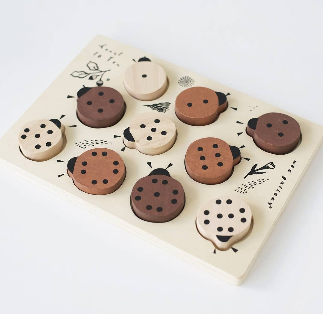 Wooden Tray Puzzle- Count to 10 Ladybugs