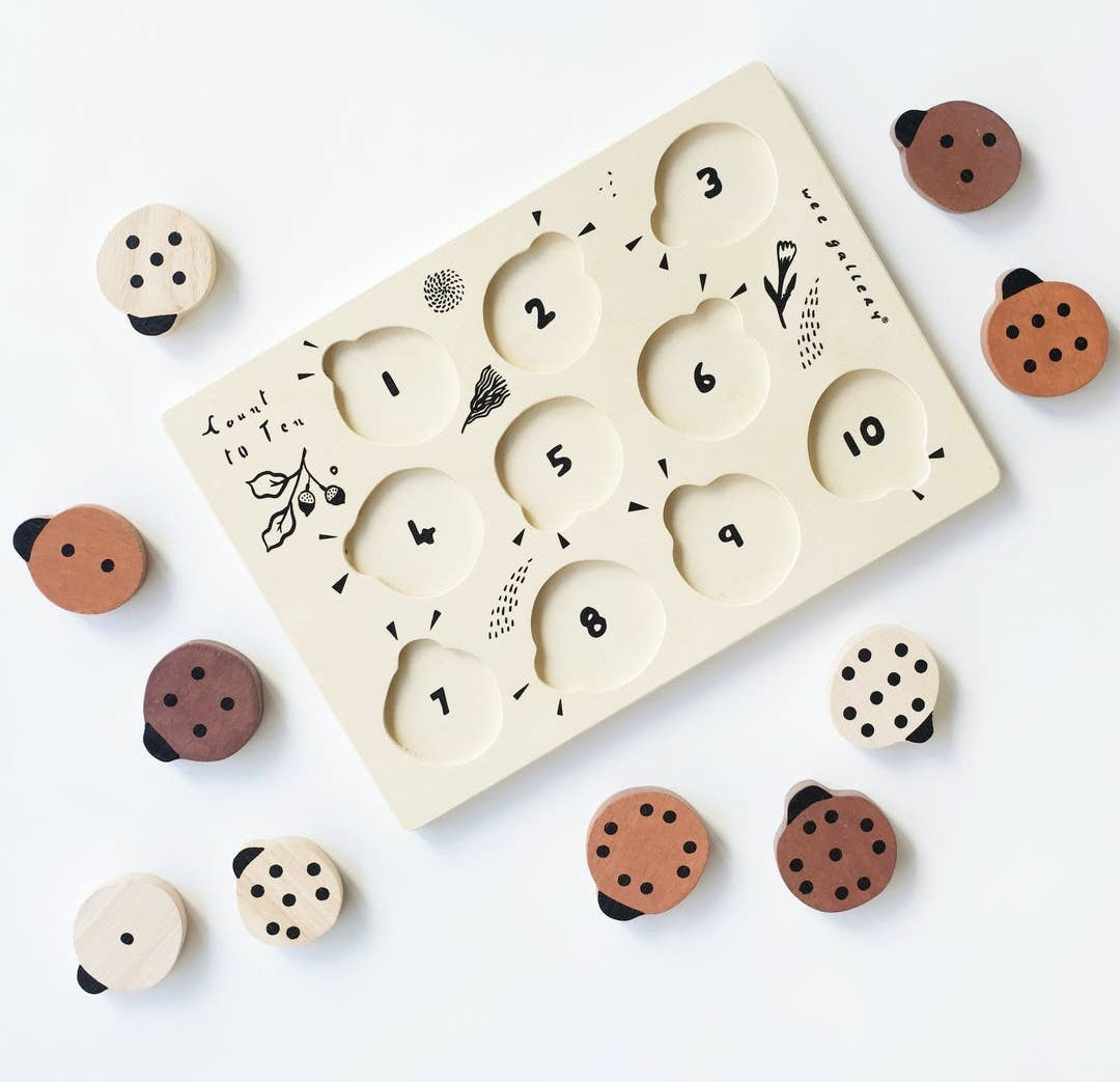 Wooden Tray Puzzle- Count to 10 Ladybugs