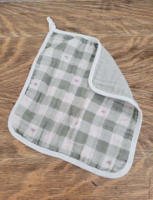 Multi-use Cloths- Luella Gingham Floral- Evergreen