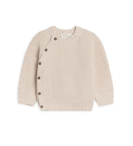 Frankie Seed Stitch Sweater Knit- Heather Oat