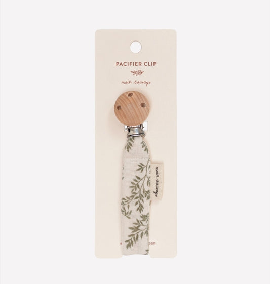Pacifier Clip- Bay Leaves