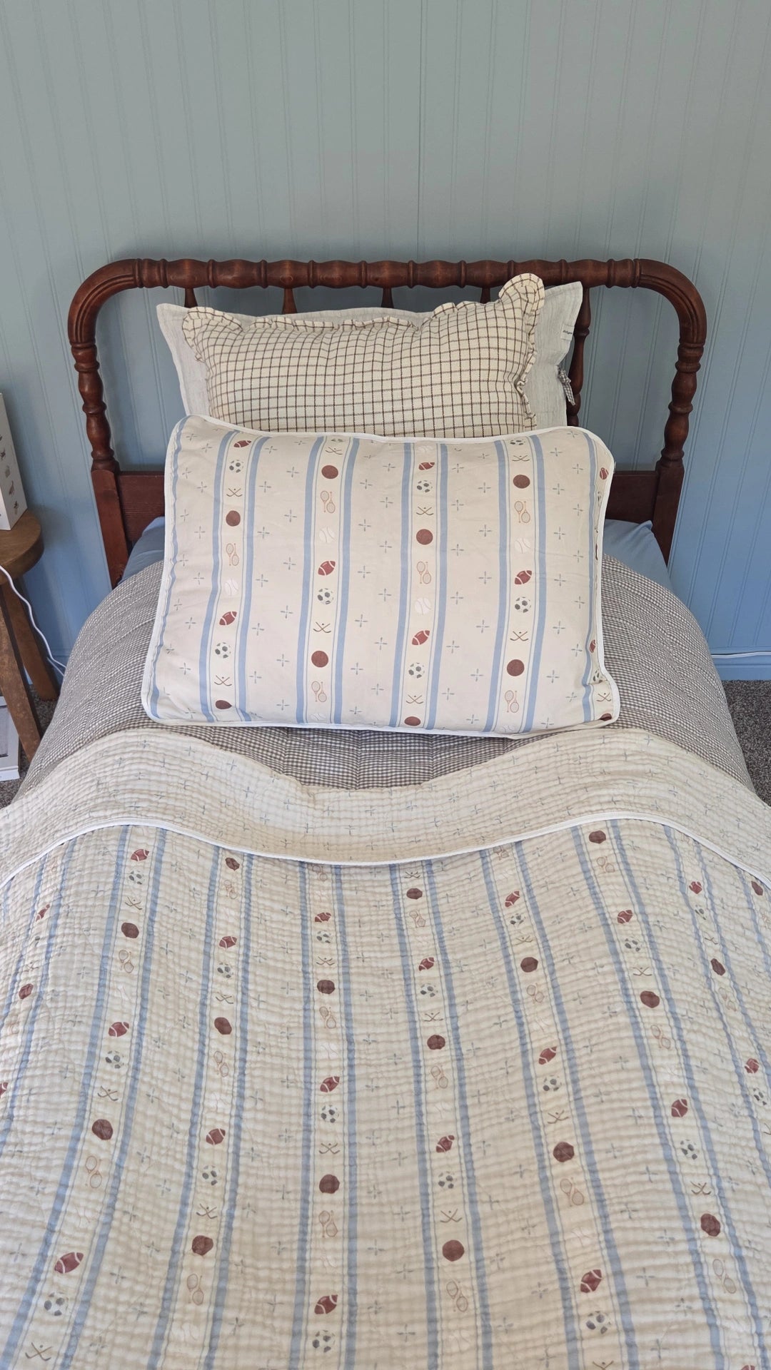 Big Kid Throw Blanket + Sham SET- Vintage Sports