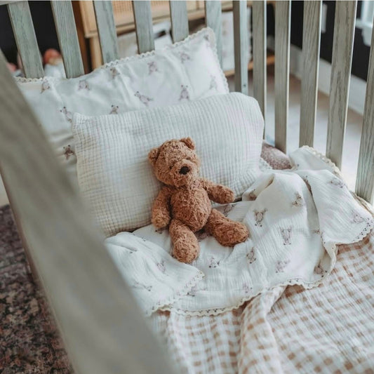 Big Kid Throw Blanket + Sham SET- Teddy Bear Patch