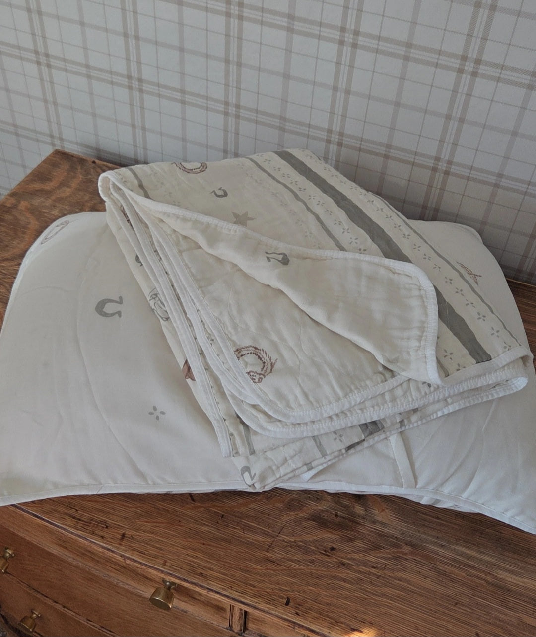 Big Kid Throw Blanket + Sham SET- Vintage Cowboy