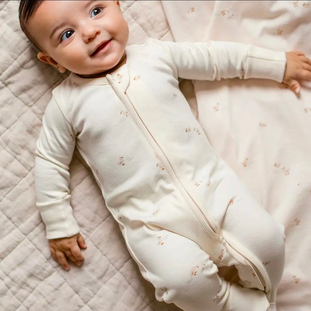 Peyton Zipper Sleeper- Ducks + Oat
