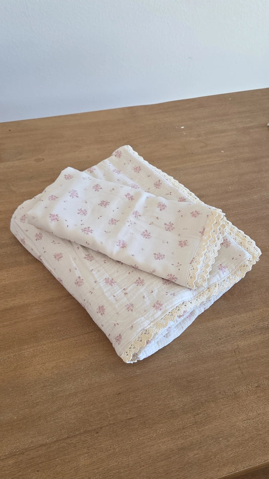 Big Kid Throw Blanket + Sham SET- Evie Floral