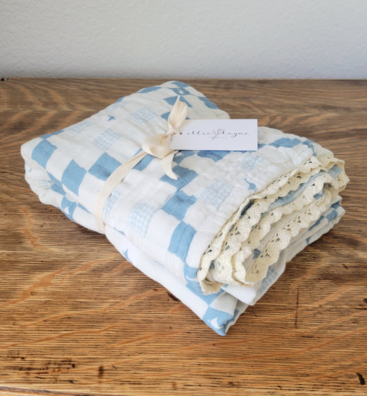Grandma's Goose QUILTED 6 Layer Gauze Blanket
