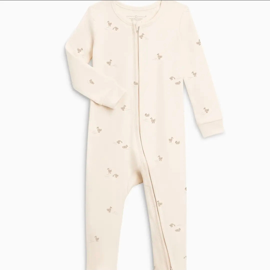 Peyton Zipper Sleeper- Ducks + Oat