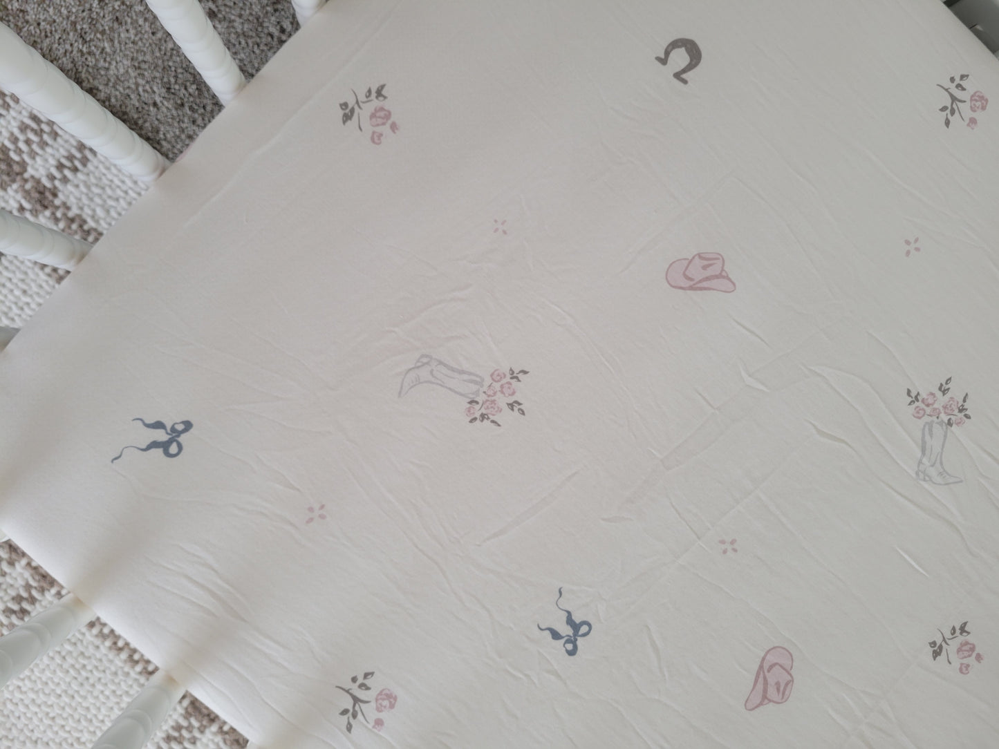 Vintage Country-Cowgirl Blanket and Crib Sheet SET