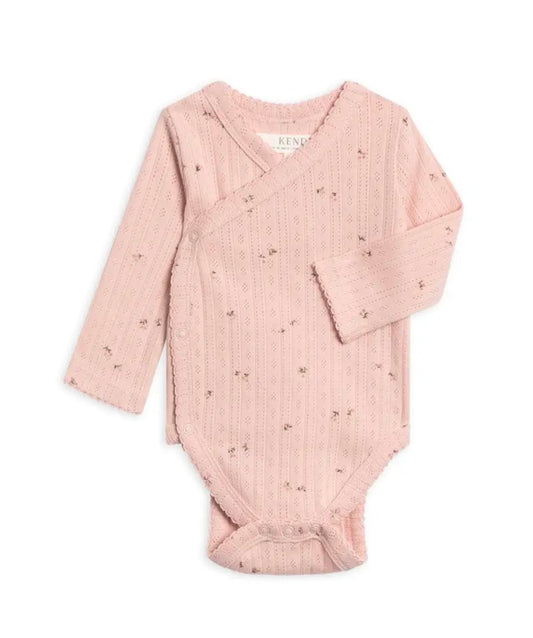 Hilda Brushed Back Pointelle Long Sleeve Bodysuit- Haran Floral