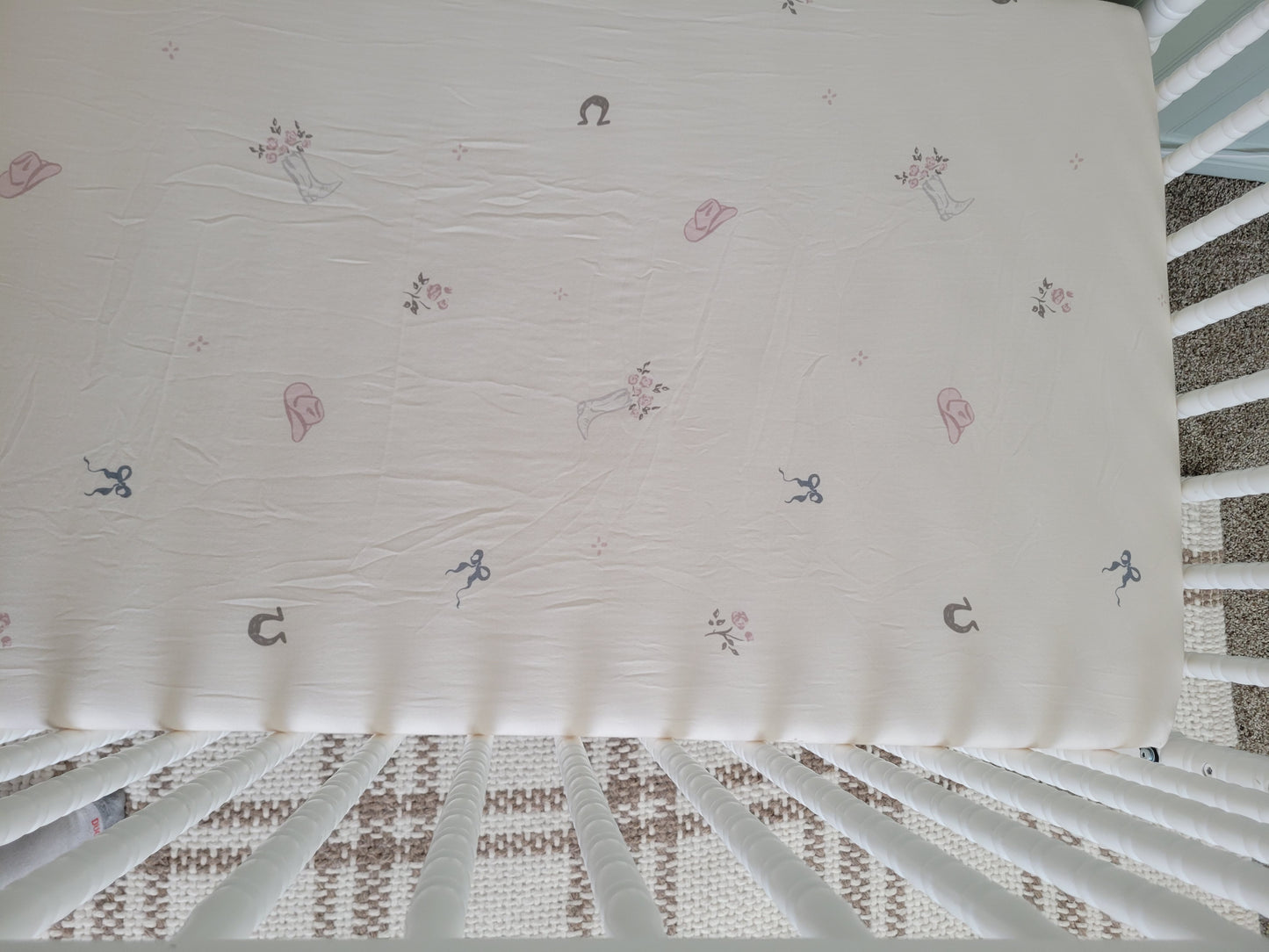 Vintage Country- Cowgirl Muslin Crib Sheet