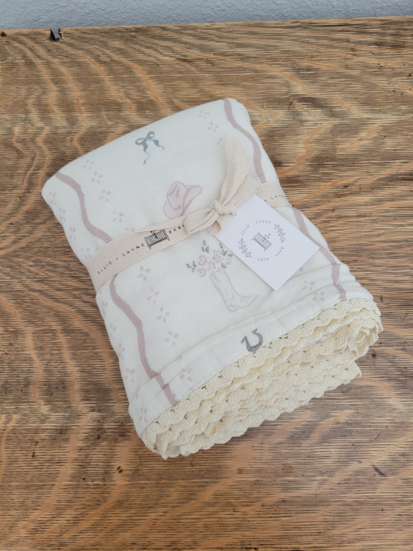 Vintage Country-Cowgirl 6 Layer Gauze Blanket