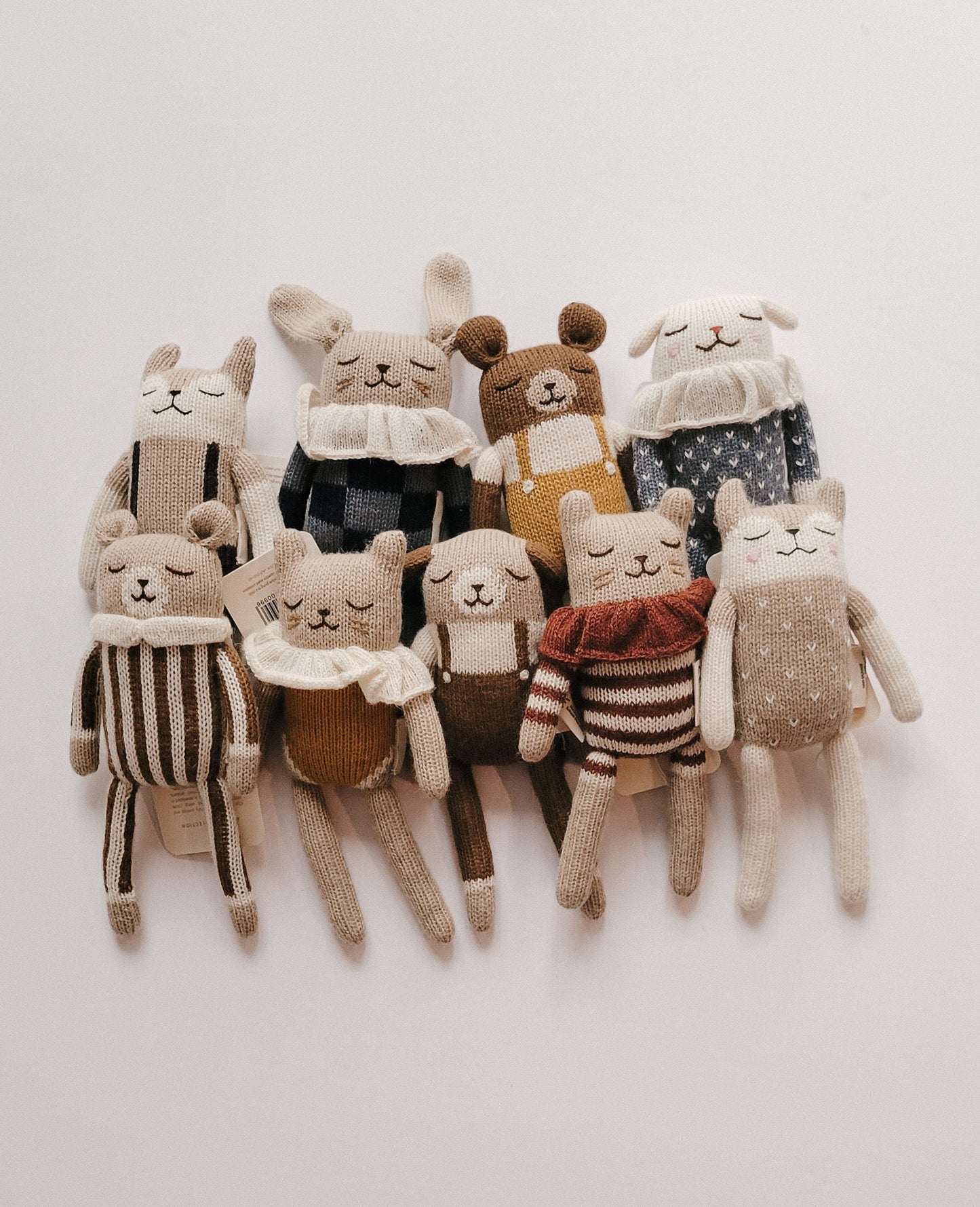 Teddy Knit Toy- Ochre Striped Jumpsuit