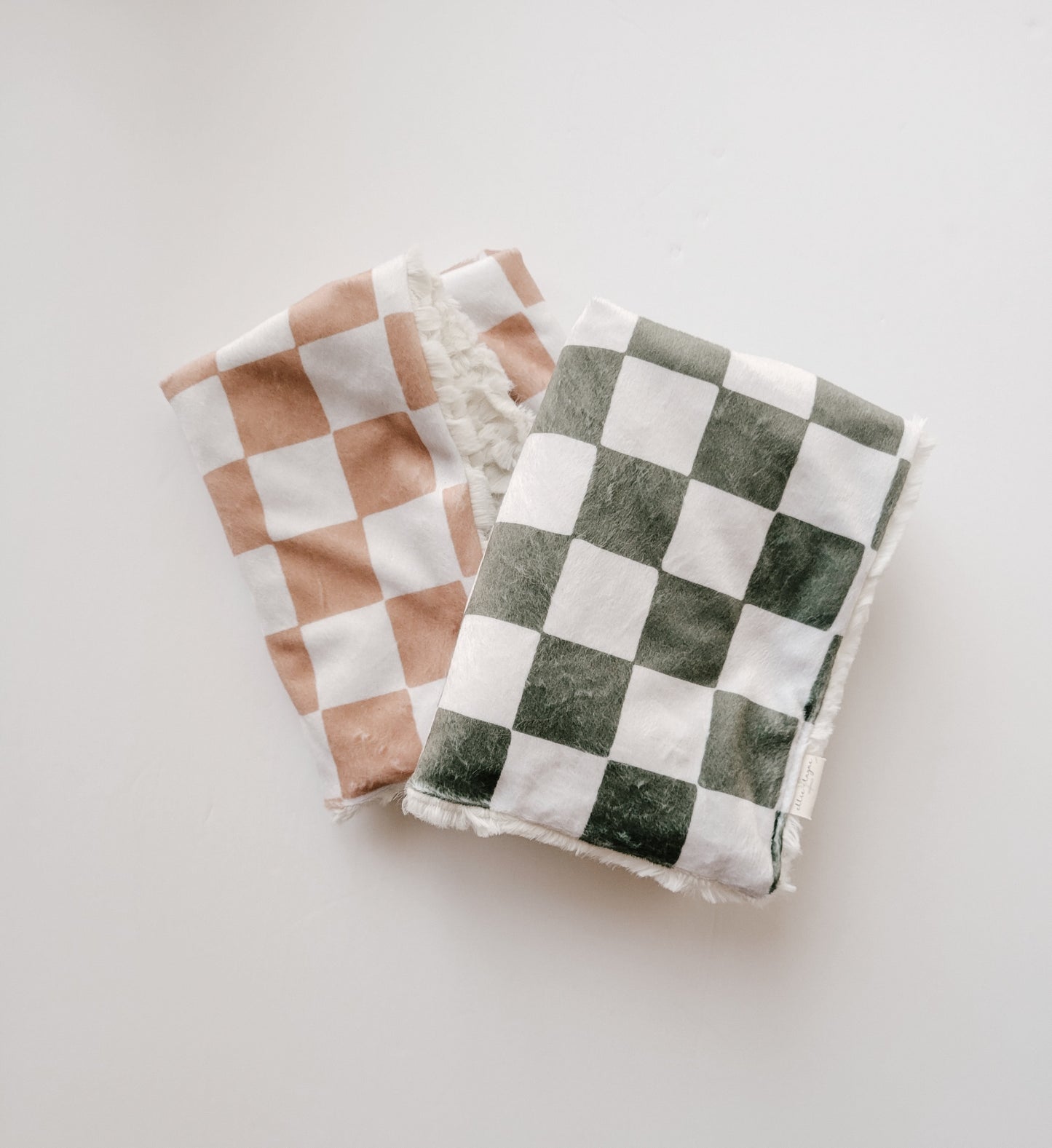 Cuddle Blanket Lovey- Peach Checkerboard