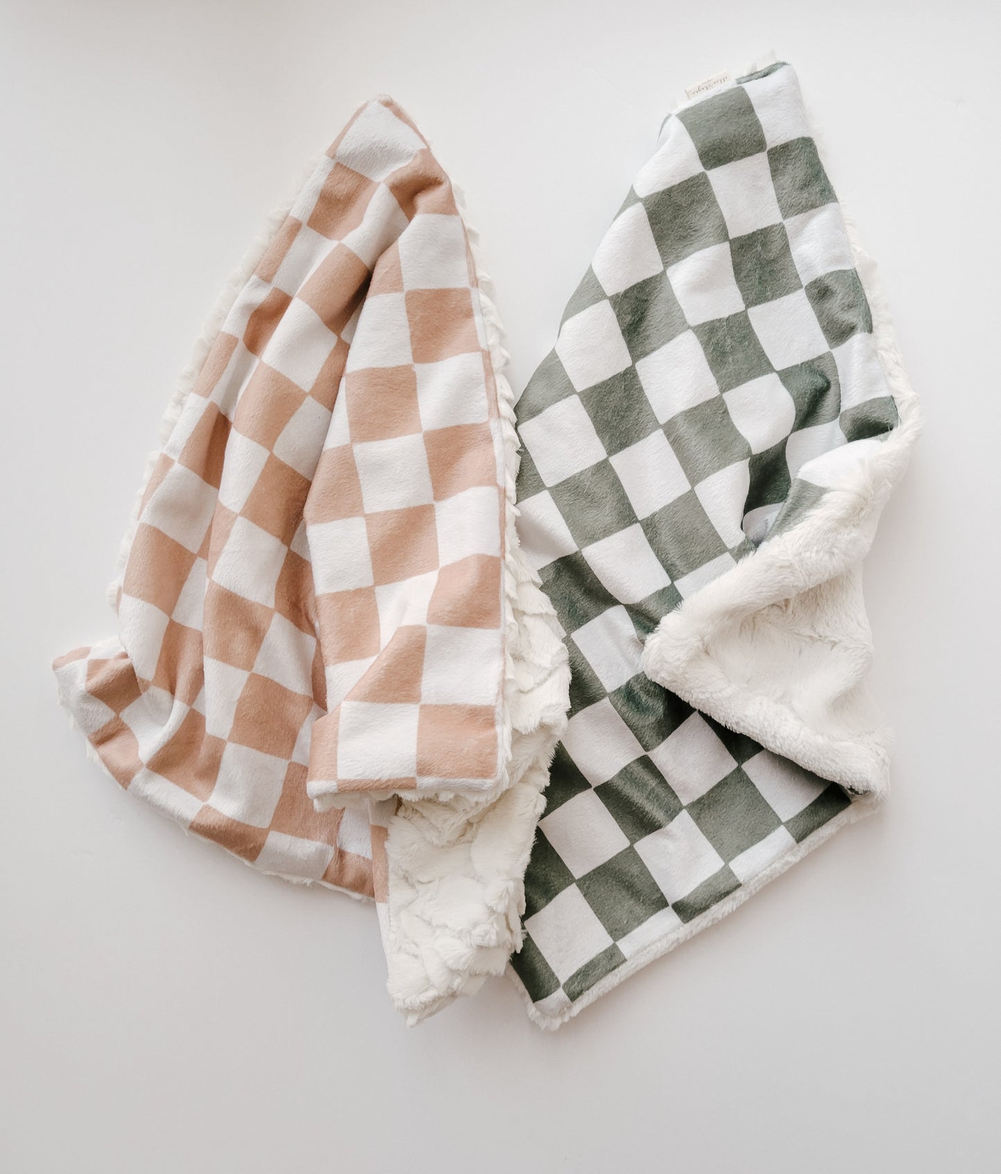 Cuddle Blanket Lovey- Peach Checkerboard