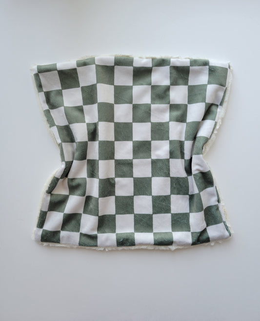 Cuddle Blanket Lovey- Sage Checkerboard